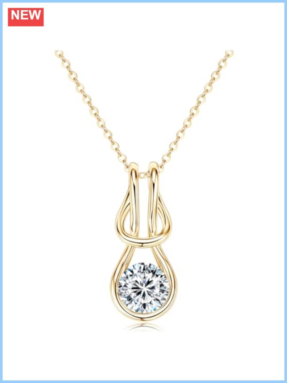 925 Sterling Silver Infinity Moissanite Pendant Necklace 2 Carat